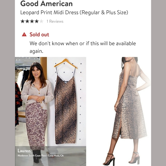 Good American Leopard satin slip dress vanity sz 4 - Picture 9 of 13